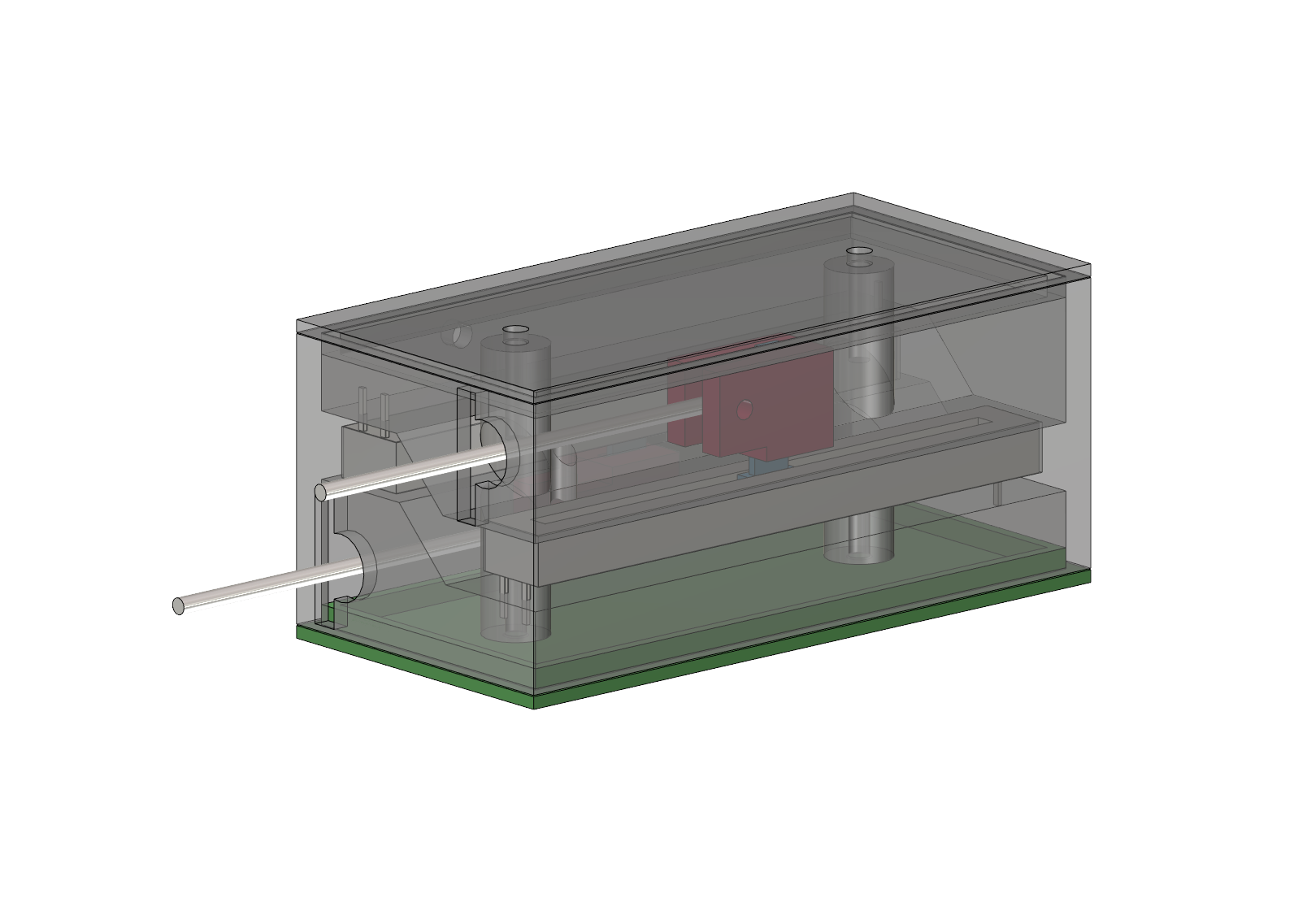 Image shows the design of the box which contains the throttle and airscrew slider potentiometers.